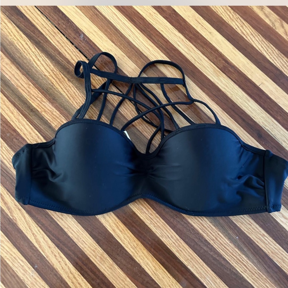 Coral Tropical brand black bikini top